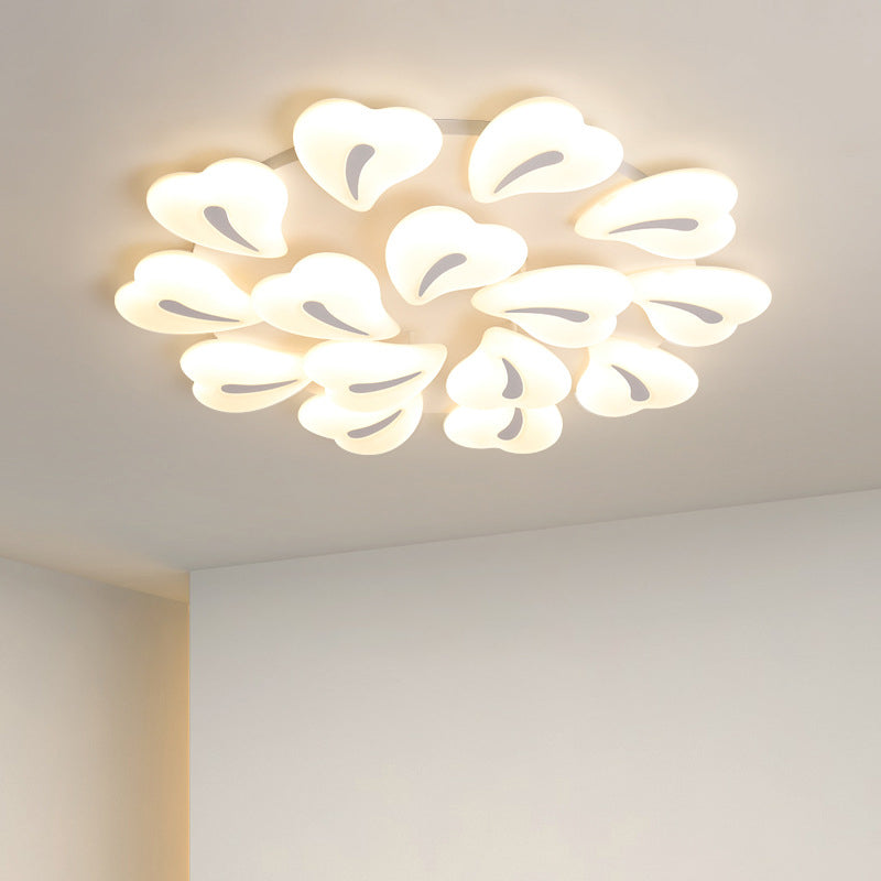 Lustre Plafonnier LED Semi-Encastré Moderne Minimaliste Cœur en Fer et Acrylique pour Salon 