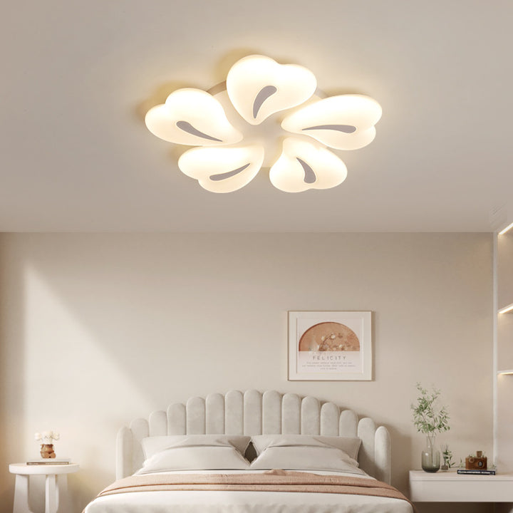 Lustre Plafonnier LED Semi-Encastré Moderne Minimaliste Cœur en Fer et Acrylique pour Salon 