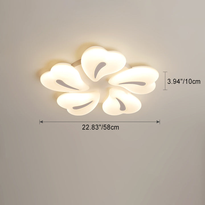 Lustre Plafonnier LED Semi-Encastré Moderne Minimaliste Cœur en Fer et Acrylique pour Salon 