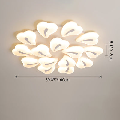 Moderne minimalistische Herz-Eisen-Acryl-Schirm LED-Deckenleuchte für das Wohnzimmer 