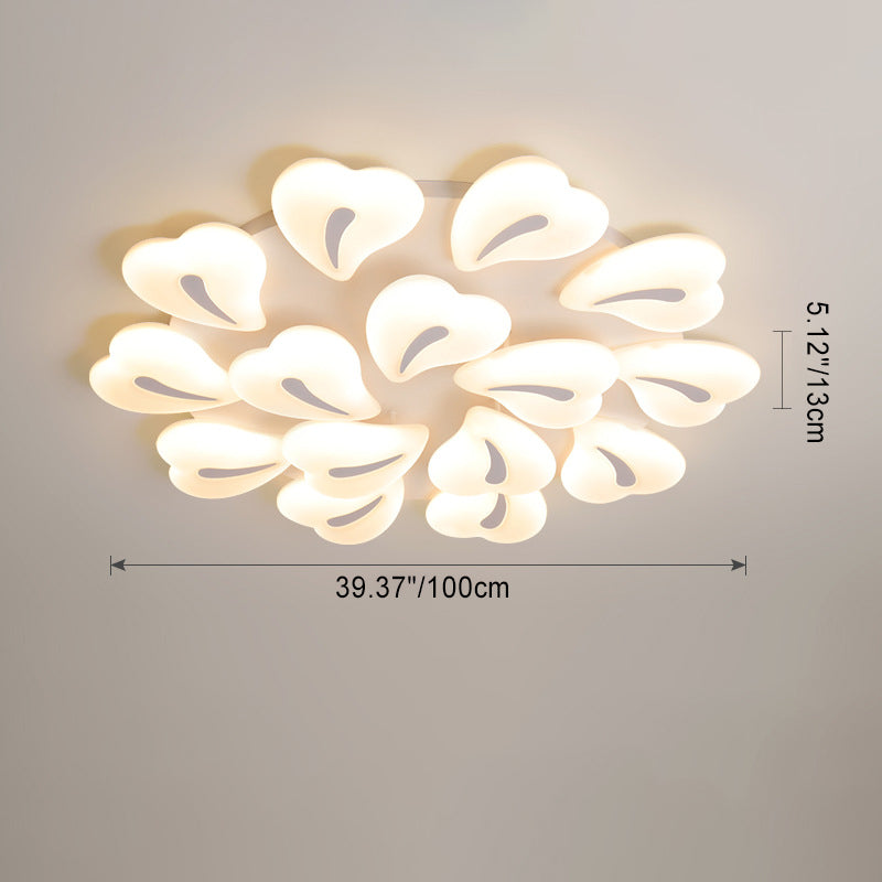 Moderne minimalistische Herz-Eisen-Acryl-Schirm LED-Deckenleuchte für das Wohnzimmer 