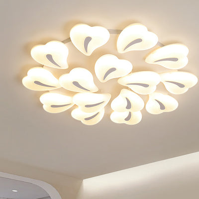 Moderne minimalistische Herz-Eisen-Acryl-Schirm LED-Deckenleuchte für das Wohnzimmer 