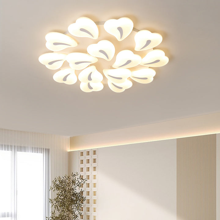 Lustre Plafonnier LED Semi-Encastré Moderne Minimaliste Cœur en Fer et Acrylique pour Salon 