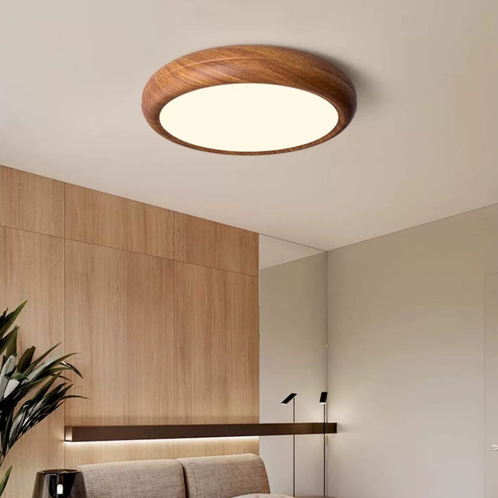 Traditionelle japanische runde Eisen-Acryl-Schirm LED-Deckenleuchte für das Schlafzimmer 