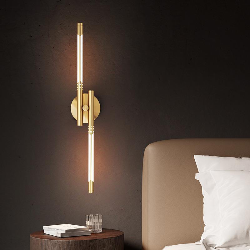 Contemporary Nordic Cylindrical Brass Silicone LED Wall Sconce Lamp For Living Room