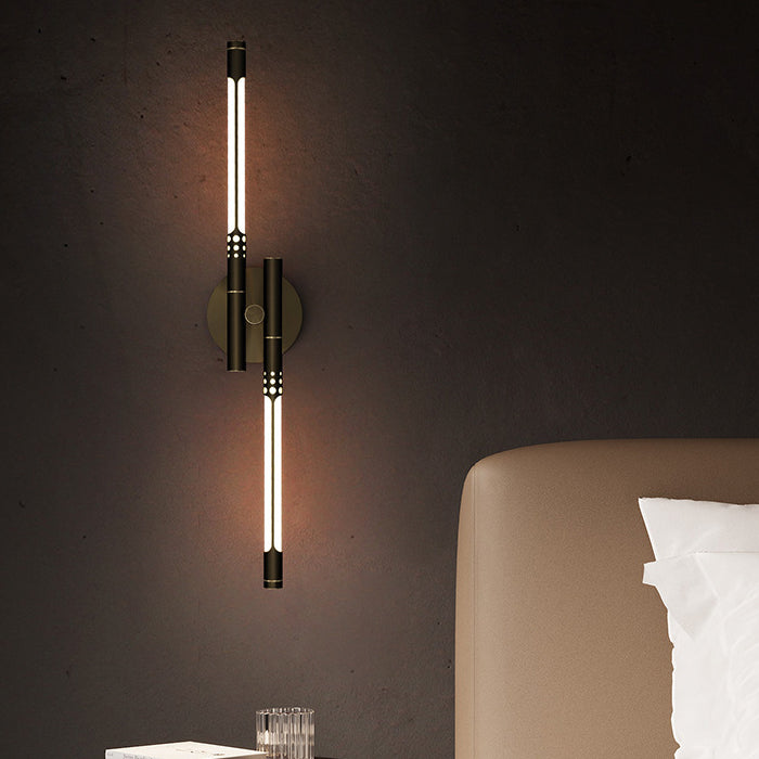 Contemporary Nordic Cylindrical Brass Silicone LED Wall Sconce Lamp For Living Room