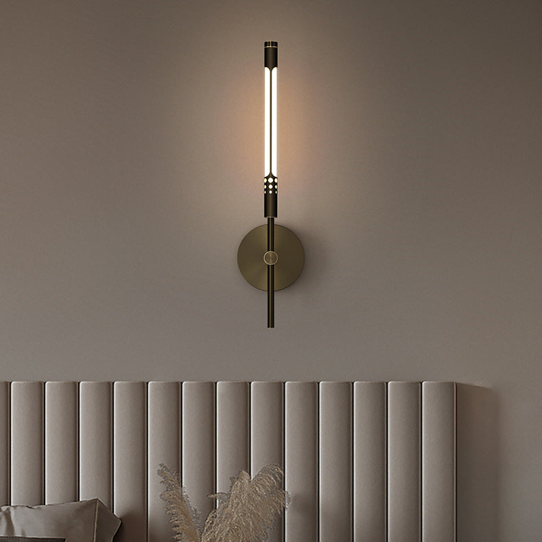 Contemporary Nordic Cylindrical Brass Silicone LED Wall Sconce Lamp For Living Room