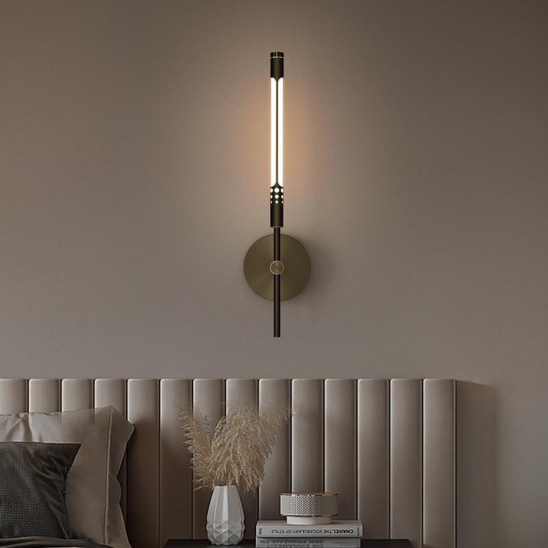 Contemporary Nordic Cylindrical Brass Silicone LED Wall Sconce Lamp For Living Room