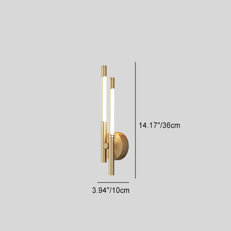Contemporary Nordic Cylindrical Brass Silicone LED Wall Sconce Lamp For Living Room
