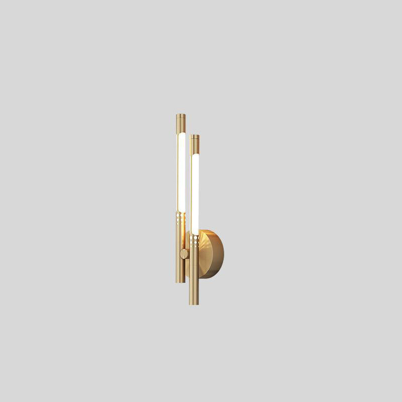 Contemporary Nordic Cylindrical Brass Silicone LED Wall Sconce Lamp For Living Room