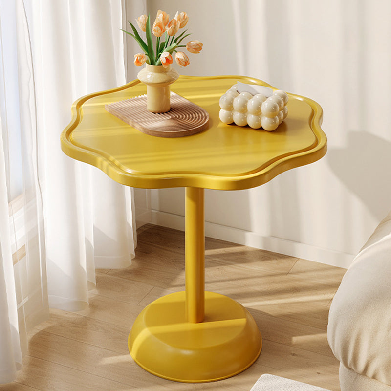 Mesa de Café de Base de Madera Cilíndrica en Espiral de Pétalo Minimalista Moderna para Sala de Estar 