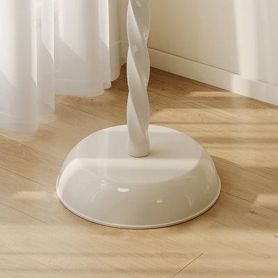 Mesa de Café de Base de Madera Cilíndrica en Espiral de Pétalo Minimalista Moderna para Sala de Estar 