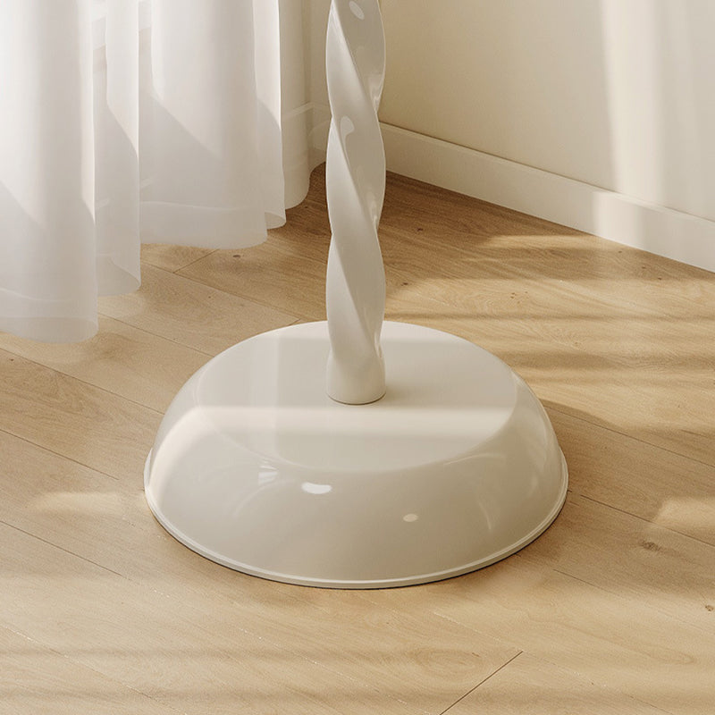 Mesa de Café de Base de Madera Cilíndrica en Espiral de Pétalo Minimalista Moderna para Sala de Estar 