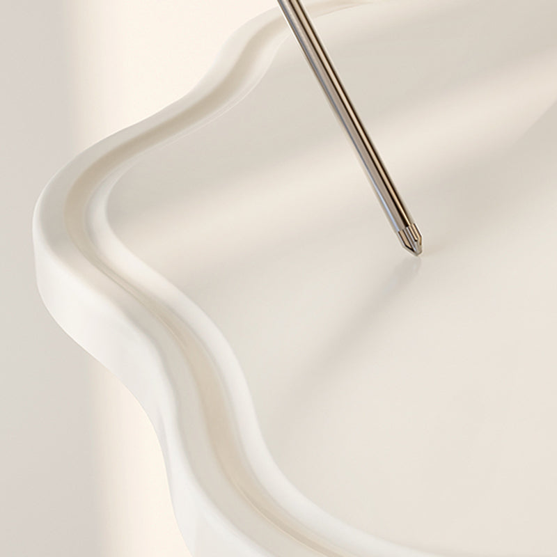 Mesa de Café de Base de Madera Cilíndrica en Espiral de Pétalo Minimalista Moderna para Sala de Estar 