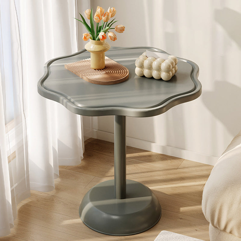 Mesa de Café de Base de Madera Cilíndrica en Espiral de Pétalo Minimalista Moderna para Sala de Estar 