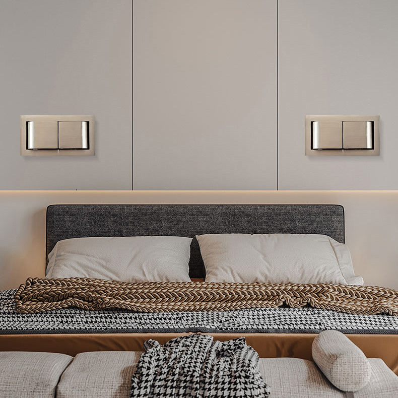 Moderne minimalistische drehbare rechteckige Aluminium-LED-Wandleuchte für das Schlafzimmer 