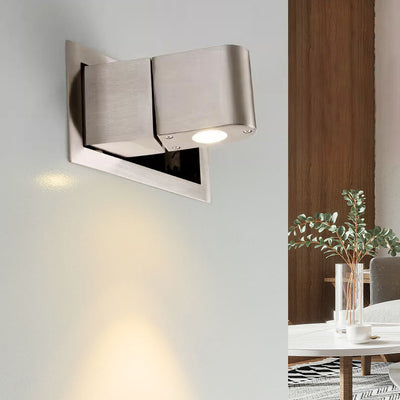Moderne minimalistische drehbare rechteckige Aluminium-LED-Wandleuchte für das Schlafzimmer 