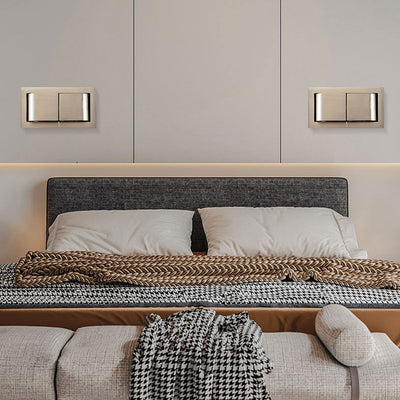 Moderne minimalistische drehbare rechteckige Aluminium-LED-Wandleuchte für das Schlafzimmer 