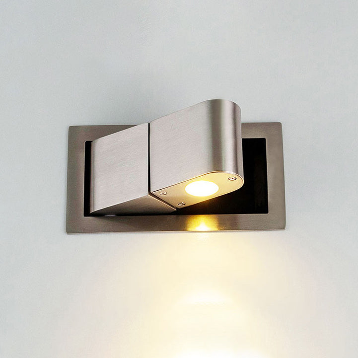 Moderne minimalistische drehbare rechteckige Aluminium-LED-Wandleuchte für das Schlafzimmer 