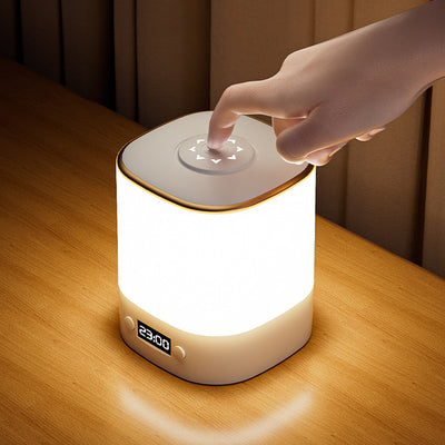 ساعة مستطيلة حديثة بأسلوب بسيط مصباح طاولة LED ABS لغرفة النوم 