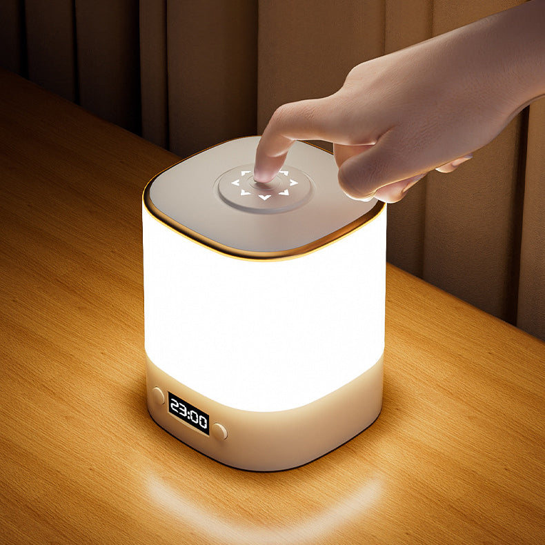 ساعة مستطيلة حديثة بأسلوب بسيط مصباح طاولة LED ABS لغرفة النوم 