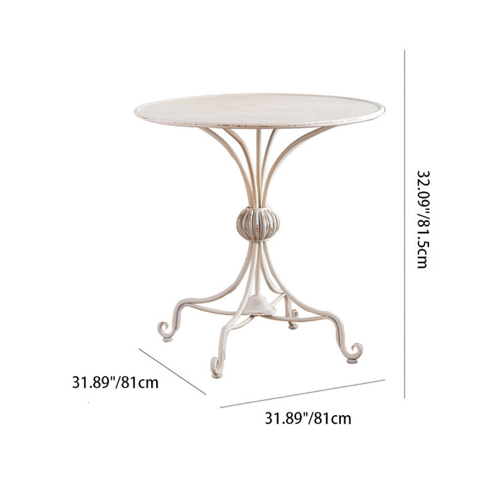 Traditional Rustic Round Lace Iron Coffee Table For Living Room