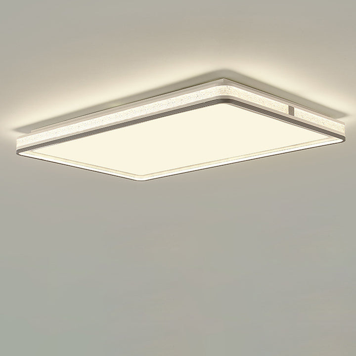 Plafonnier LED moderne minimaliste en fer, silicone et acrylique de forme ronde, rectangulaire ou carrée pour salon 