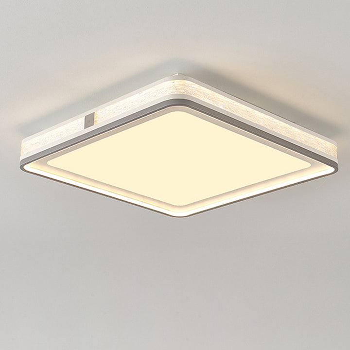 Plafonnier LED moderne minimaliste en fer, silicone et acrylique de forme ronde, rectangulaire ou carrée pour salon 