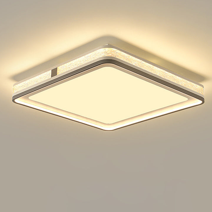 Plafonnier LED moderne minimaliste en fer, silicone et acrylique de forme ronde, rectangulaire ou carrée pour salon 