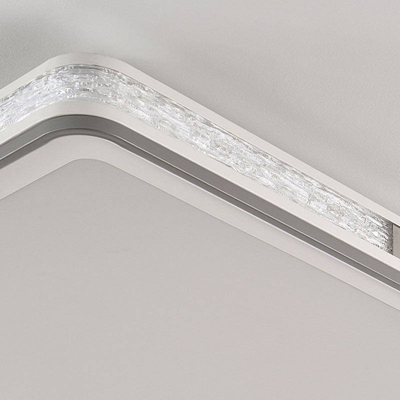 Plafonnier LED moderne minimaliste en fer, silicone et acrylique de forme ronde, rectangulaire ou carrée pour salon 