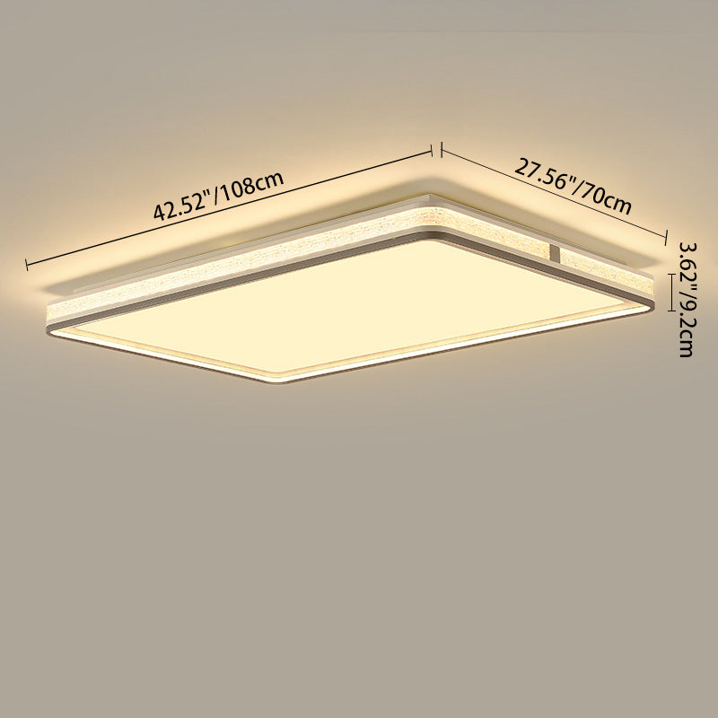 Plafonnier LED moderne minimaliste en fer, silicone et acrylique de forme ronde, rectangulaire ou carrée pour salon 