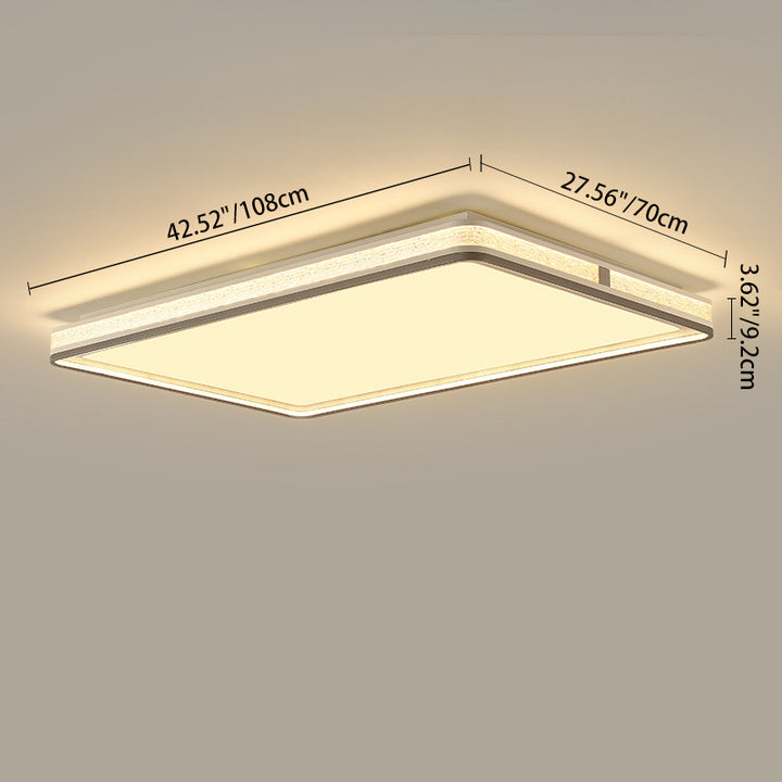 Plafonnier LED moderne minimaliste en fer, silicone et acrylique de forme ronde, rectangulaire ou carrée pour salon 