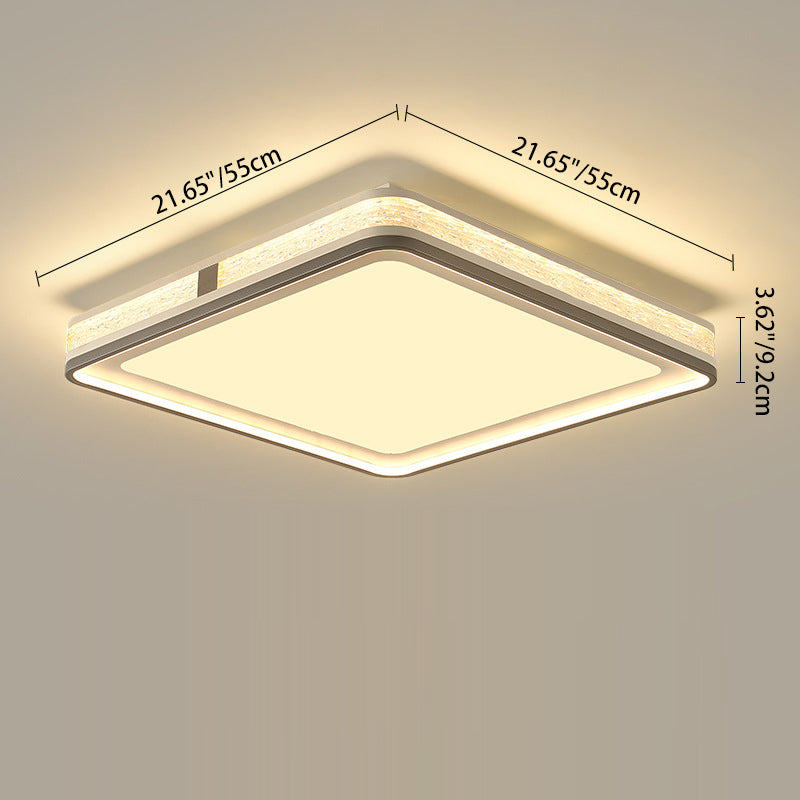 Plafonnier LED moderne minimaliste en fer, silicone et acrylique de forme ronde, rectangulaire ou carrée pour salon 