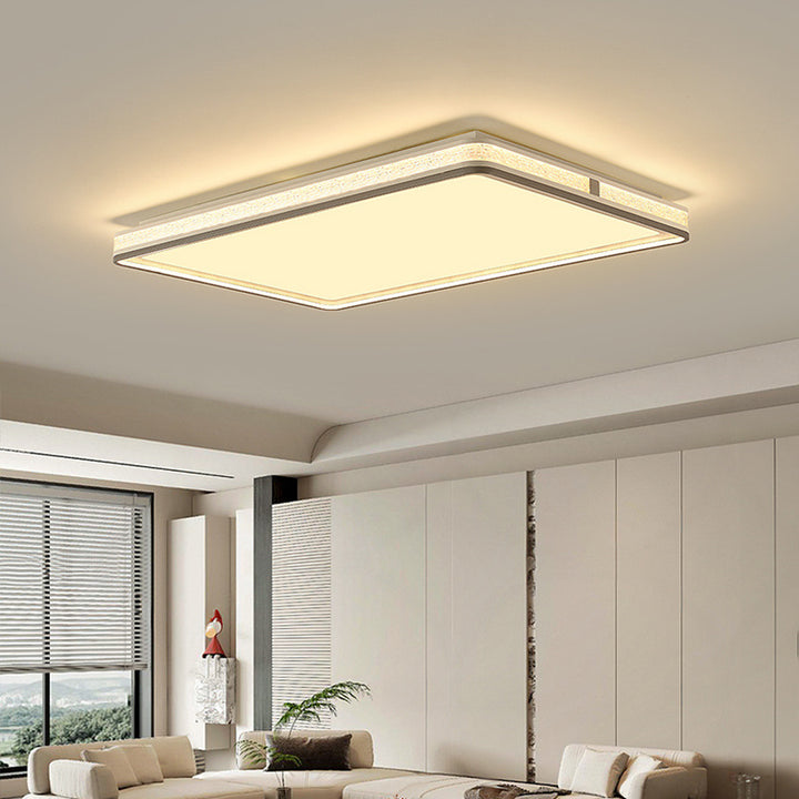 Plafonnier LED moderne minimaliste en fer, silicone et acrylique de forme ronde, rectangulaire ou carrée pour salon 