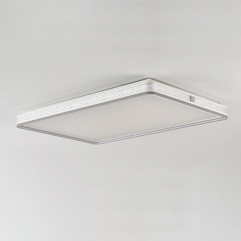 Plafonnier LED moderne minimaliste en fer, silicone et acrylique de forme ronde, rectangulaire ou carrée pour salon 