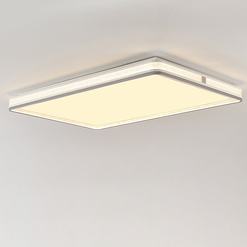 Plafonnier LED moderne minimaliste en fer, silicone et acrylique de forme ronde, rectangulaire ou carrée pour salon 