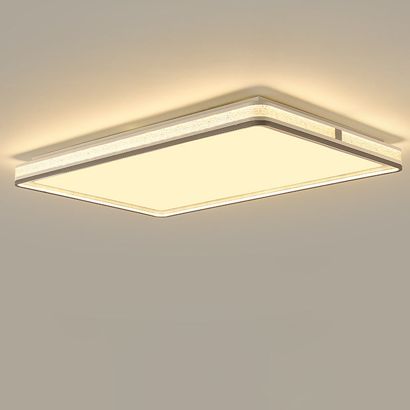 Plafonnier LED moderne minimaliste en fer, silicone et acrylique de forme ronde, rectangulaire ou carrée pour salon 