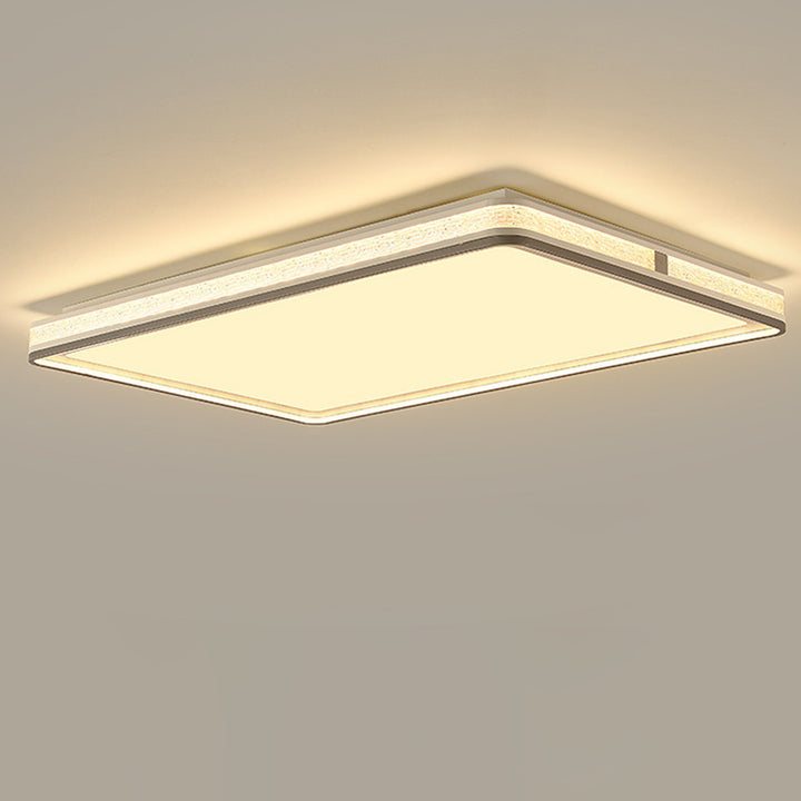 Plafonnier LED moderne minimaliste en fer, silicone et acrylique de forme ronde, rectangulaire ou carrée pour salon 