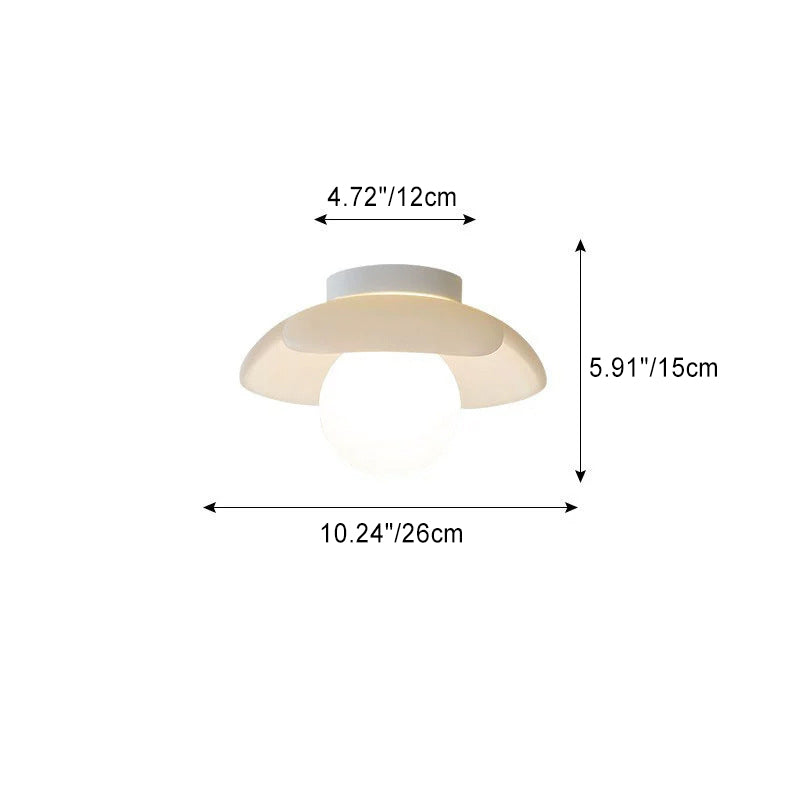 Moderne minimalistische Blumenkugel Eisenharz 1-Licht Halbeinbau-Deckenleuchte für Wohnzimmer 
