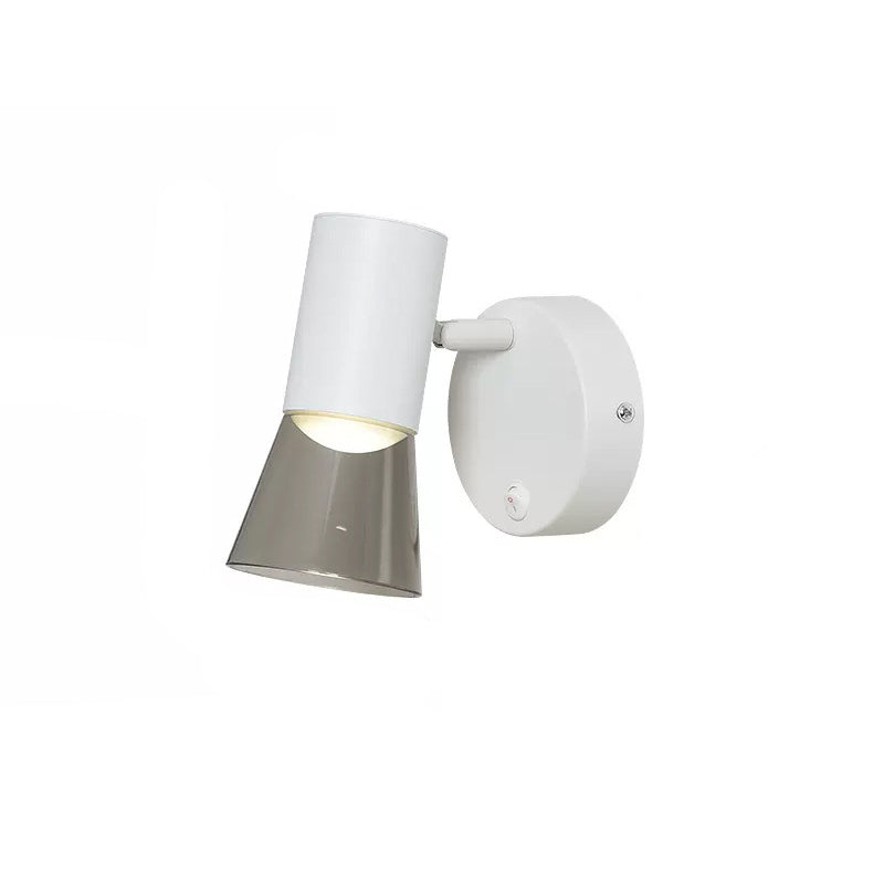 Modern Minimalist Round Cone Horn Shape Aluminum Acrylic 1-Light Wall Sconce Lamp For Bedroom