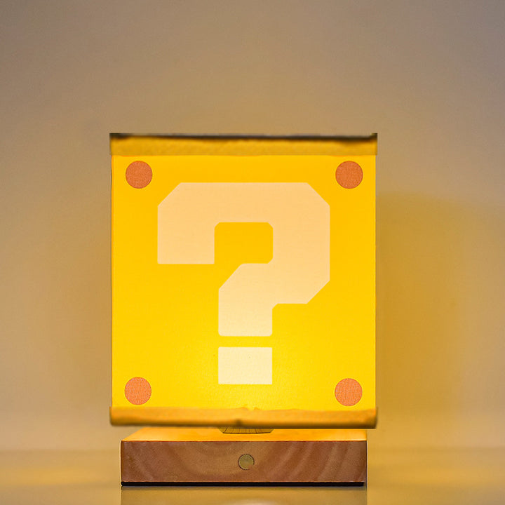 Moderne Art-Déco-Quadratische Blumenstoffschirm Massivholzsockel LED Tischlampe für Schlafzimmer 