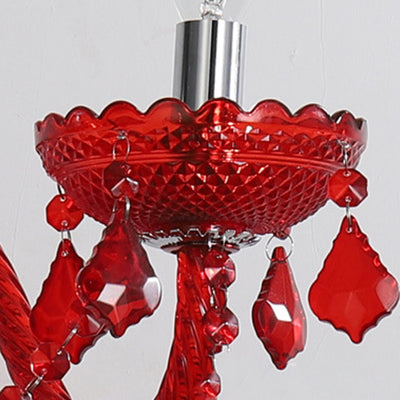 Traditional European Wedding Curved Rod Candle Holder Hardware Glass Crystal Fabric 2-Light Wall Sconce Lamp For Living Room