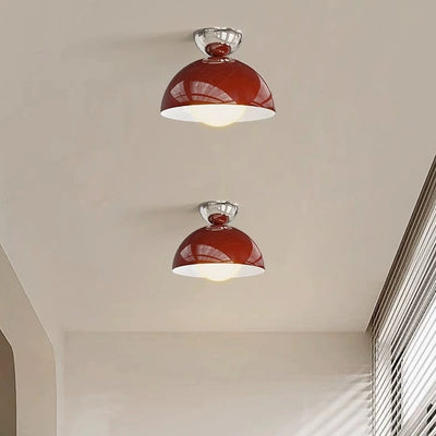 Contemporary Nordic Round Globe Iron Glass Shade 1-Light Semi-Flush Mount Ceiling Light For Living Room