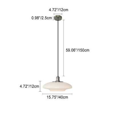 Contemporary Nordic Round Disc Hardware Glass 1-Light Pendant Light For Living Room