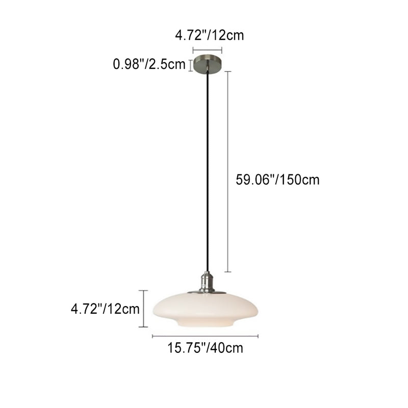 Contemporary Nordic Round Disc Hardware Glass 1-Light Pendant Light For Living Room