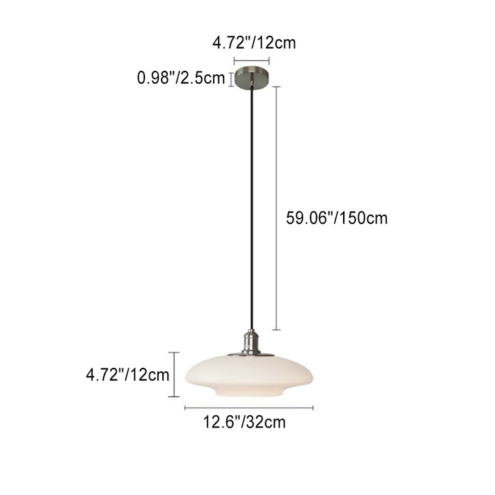 Contemporary Nordic Round Disc Hardware Glass 1-Light Pendant Light For Living Room