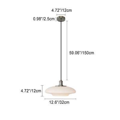 Contemporary Nordic Round Disc Hardware Glass 1-Light Pendant Light For Living Room