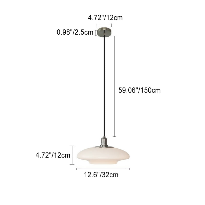 Contemporary Nordic Round Disc Hardware Glass 1-Light Pendant Light For Living Room