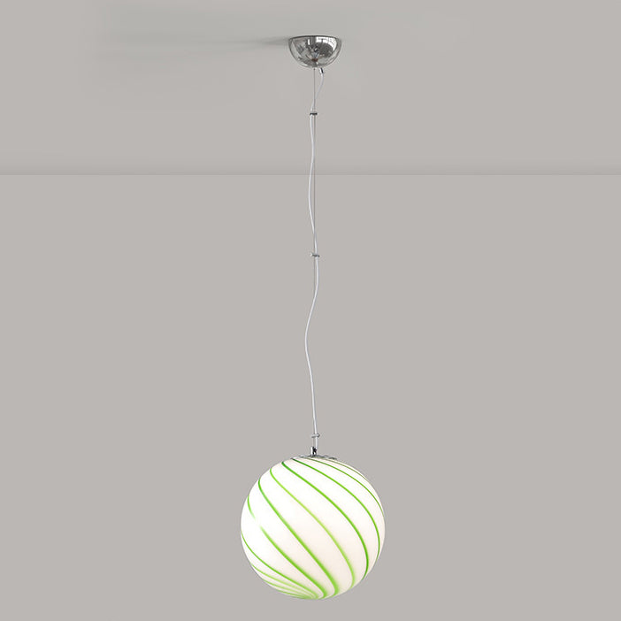 Contemporary Nordic Globe Lollipop Shape Iron Glass 1-Light Pendant Light For Living Room