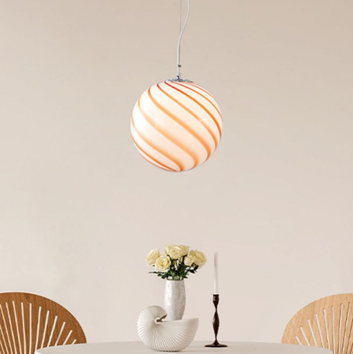 Contemporary Nordic Globe Lollipop Shape Iron Glass 1-Light Pendant Light For Living Room